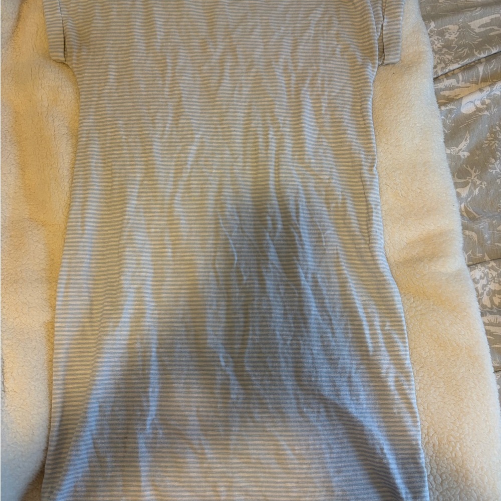 GAP Light Blue and White Striped T-shirt dress